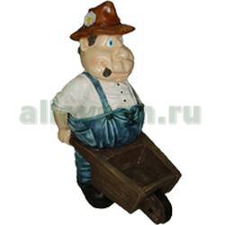 Фигура садовая ДАЧНИК В ШЛЯПЕ С ТАЧКОЙ купить в Нижнем Новгороде