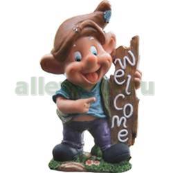 Фигура садовая ЭЛЬФ С ВЕРТИКАЛЬНОЙ ТАБЛИЧКОЙ WELCOME купить во Владимире