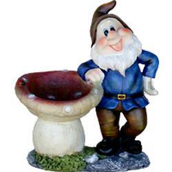 Фигура садовая ГНОМ ОПИРАЕТСЯ НА ГРИБ купить во Владимире