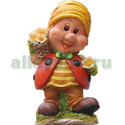 Фигура садовая ГНОМИК ПЧЕЛКА С ЦВЕТКОМ купить в Нижнем Новгороде