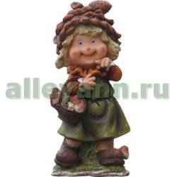 Фигура садовая ГНОМИК С КОРЗИНКОЙ ГРИБОВ купить в Нижнем Новгороде