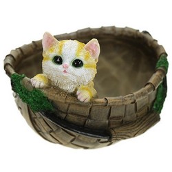 Фигура садовая КАШПО КОТЕНОК В КРУГЛОЙ КОРЗИНЕ купить в Нижнем Новгороде