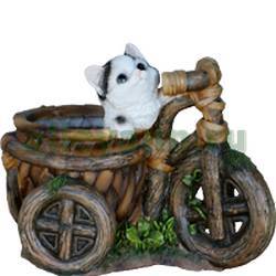 Фигура садовая КАШПО ВЕЛОСИПЕД С КОТЕНКОМ купить во Владимире