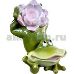 Фигура садовая ЛЯГУШЕНОК С ЦВЕТКОМ купить в Нижнем Новгороде