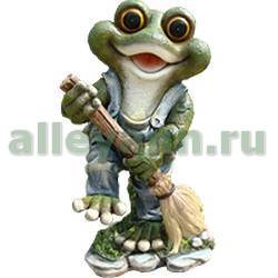 Фигура садовая ЛЯГУШЕНОК С МЕТЛОЙ купить в Нижнем Новгороде
