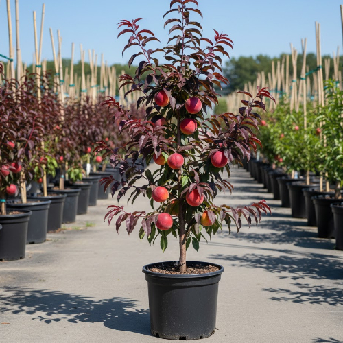 Персик Кримсон Бонфайр колоновидный карлик, крастнолистный купить во Владимире